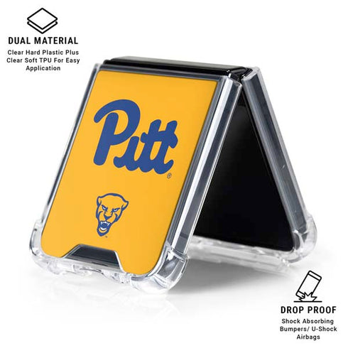 University of Pittsburgh Pitt Panthers Yellow Galaxy Z Flip6 Clear Case