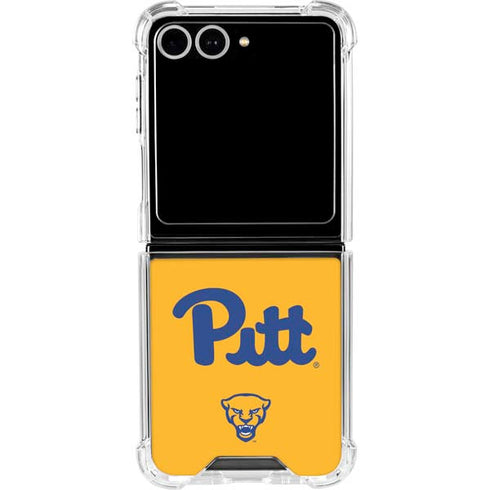 University of Pittsburgh Pitt Panthers Yellow Galaxy Z Flip7 Clear Case