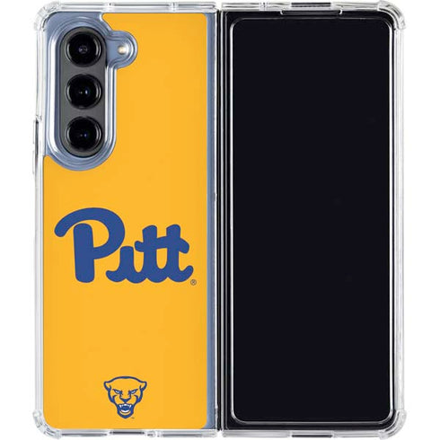 University of Pittsburgh Pitt Panthers Yellow Galaxy Z Fold5 5G Clear Case