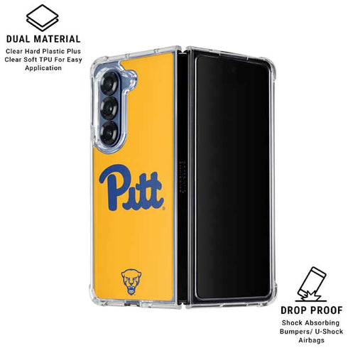 University of Pittsburgh Pitt Panthers Yellow Galaxy Z Fold6 Clear Case
