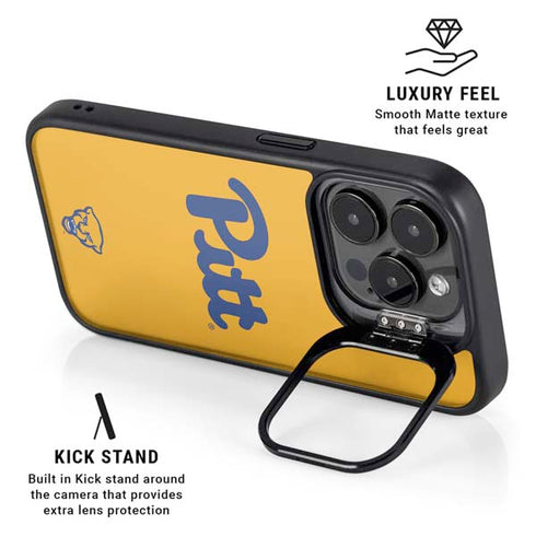 University of Pittsburgh Pitt Panthers Yellow iPhone 13 Pro Kickstand Case