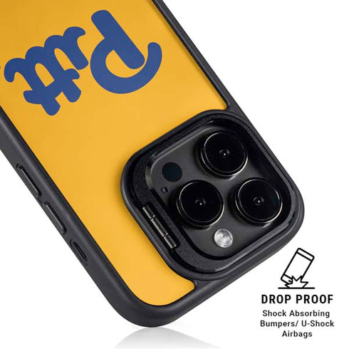 University of Pittsburgh Pitt Panthers Yellow iPhone 13 Pro Kickstand Case