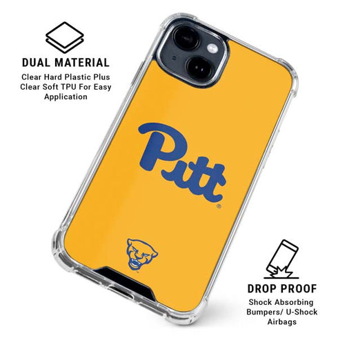 University of Pittsburgh Pitt Panthers Yellow iPhone 15 Clear Case