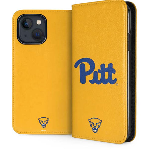University of Pittsburgh Pitt Panthers Yellow iPhone 15 Plus Folio Case