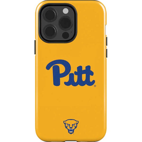 University of Pittsburgh Pitt Panthers Yellow iPhone 15 Pro Impact Case