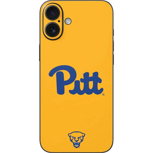 University of Pittsburgh Pitt Panthers Yellow iPhone 16 Plus Skin