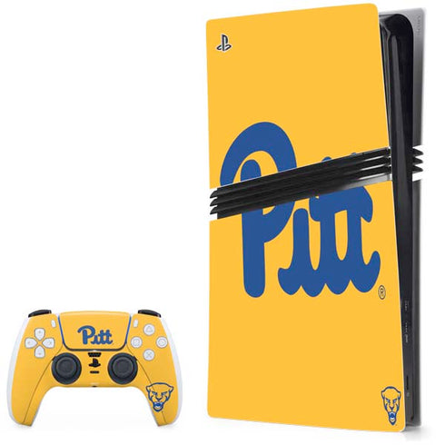 University of Pittsburgh Pitt Panthers Yellow PS5 Pro Bundle Skin