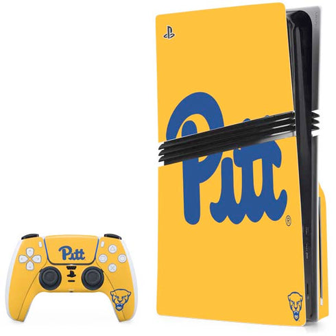 University of Pittsburgh Pitt Panthers Yellow PS5 Pro Disk Bundle Skin