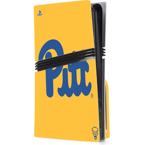 University of Pittsburgh Pitt Panthers Yellow PS5 Pro Disk Console Skin