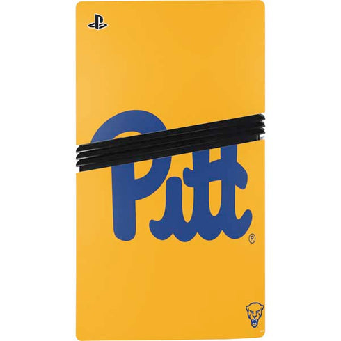 University of Pittsburgh Pitt Panthers Yellow PS5 Pro Disk Console Skin