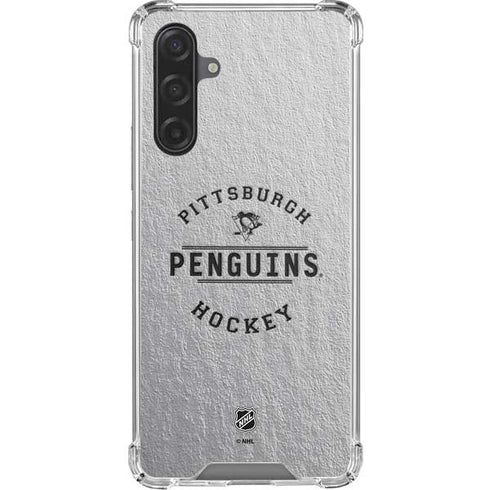 NHL Pittsburgh Penguins Black Text Galaxy A17 Clear Case