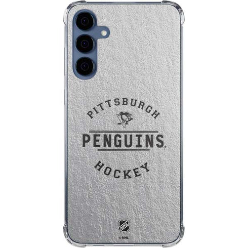 NHL Pittsburgh Penguins Black Text Galaxy A35 5G Clear Case