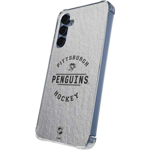NHL Pittsburgh Penguins Black Text Galaxy A35 5G Clear Case
