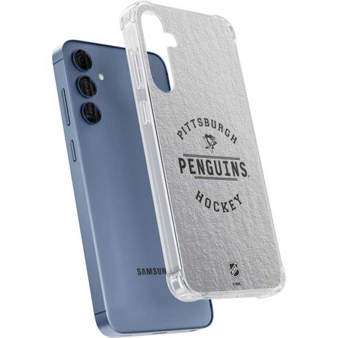 NHL Pittsburgh Penguins Black Text Galaxy A35 5G Clear Case