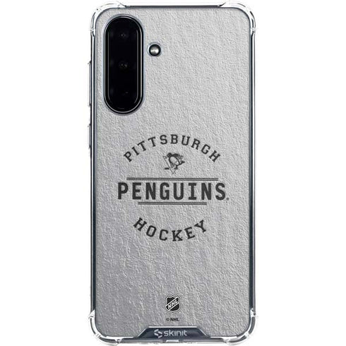 NHL Pittsburgh Penguins Black Text Galaxy A36 5G Clear Case
