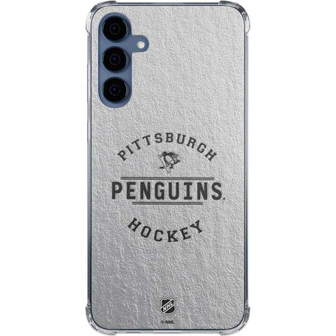 NHL Pittsburgh Penguins Black Text Galaxy A55 5G Clear Case