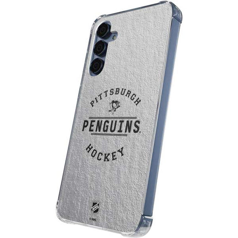 NHL Pittsburgh Penguins Black Text Galaxy A55 5G Clear Case