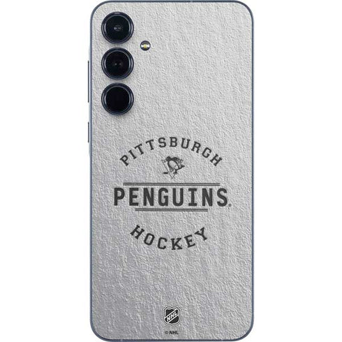 NHL Pittsburgh Penguins Black Text Galaxy A55 5G Skin