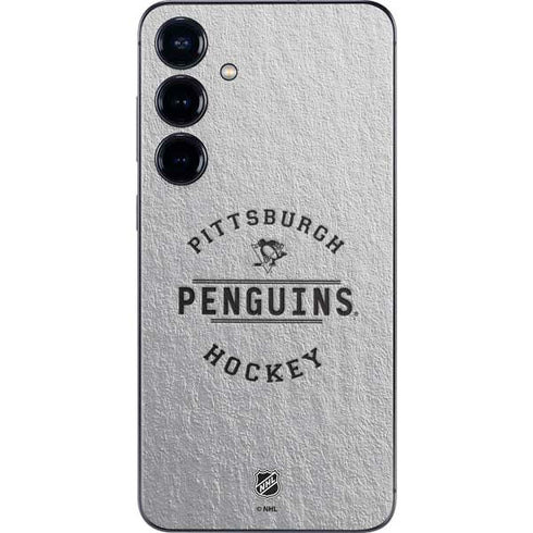 NHL Pittsburgh Penguins Black Text Galaxy S25 Plus Skin