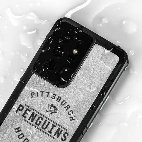 NHL Pittsburgh Penguins Black Text Galaxy S24 Ultra Waterproof Case