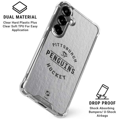 NHL Pittsburgh Penguins Black Text Galaxy S26 Plus Clear Case