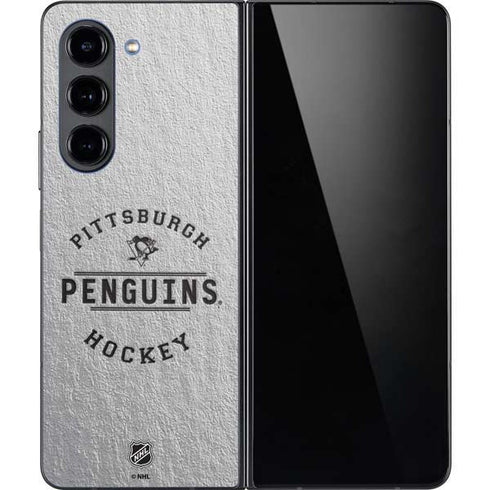 NHL Pittsburgh Penguins Black Text Galaxy Z Fold5 5G Skin