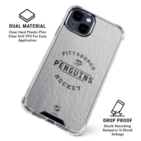 NHL Pittsburgh Penguins Black Text iPhone 15 Clear Case
