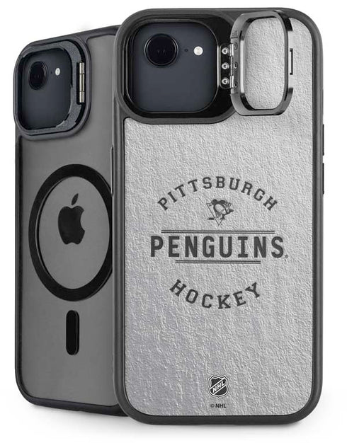 NHL Pittsburgh Penguins Black Text iPhone 16e Kickstand Case