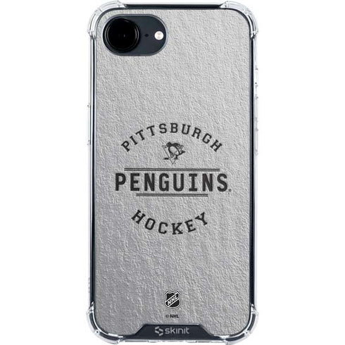 NHL Pittsburgh Penguins Black Text iPhone 16e Clear Case
