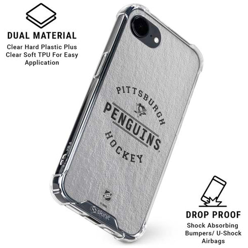 NHL Pittsburgh Penguins Black Text iPhone 16e Clear Case