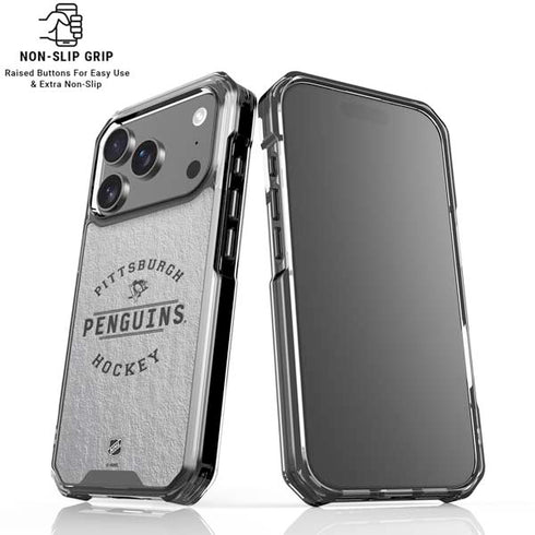 NHL Pittsburgh Penguins Black Text iPhone 18 Pro Clear Case