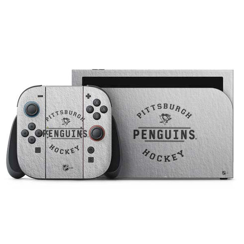 NHL Pittsburgh Penguins Black Text Nintendo Switch 2 (2025) with Joy-Con Skin