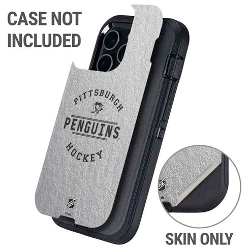 NHL Pittsburgh Penguins Black Text Otterbox Defender iPhone Skin