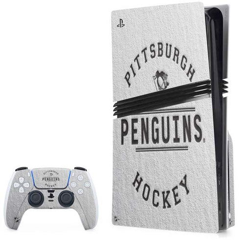 NHL Pittsburgh Penguins Black Text PS5 Pro Disk Bundle Skin