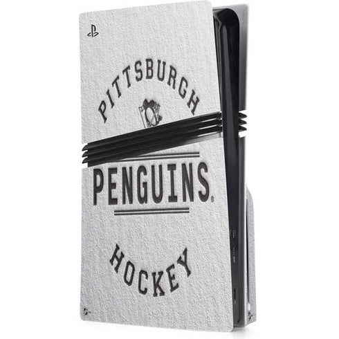 NHL Pittsburgh Penguins Black Text PS5 Pro Disk Console Skin