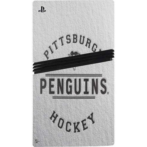 NHL Pittsburgh Penguins Black Text PS5 Pro Disk Console Skin