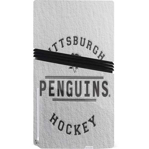 NHL Pittsburgh Penguins Black Text PS5 Pro Disk Console Skin