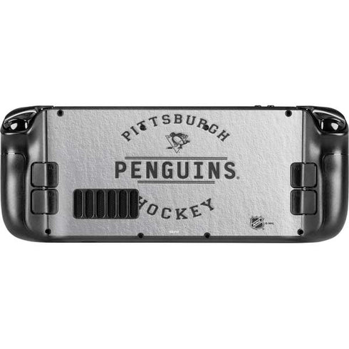 NHL Pittsburgh Penguins Black Text Steam Deck Handheld Gaming Computer Skin