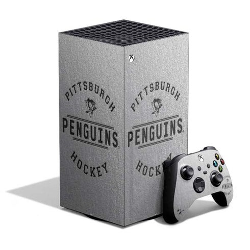 NHL Pittsburgh Penguins Black Text XBox Series X Digital Edition Bundle Skin