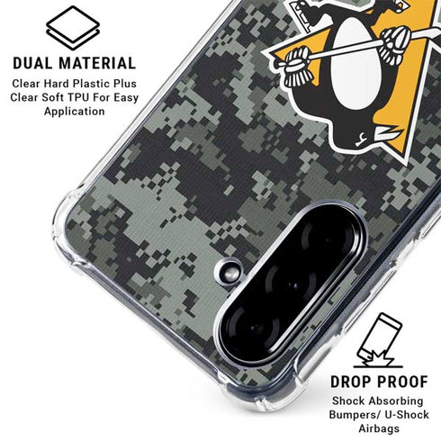 NHL Pittsburgh Penguins Camo Galaxy A36 5G Clear Case