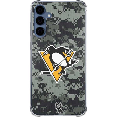 NHL Pittsburgh Penguins Camo Galaxy A55 5G Clear Case