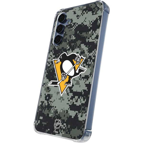 NHL Pittsburgh Penguins Camo Galaxy A55 5G Clear Case