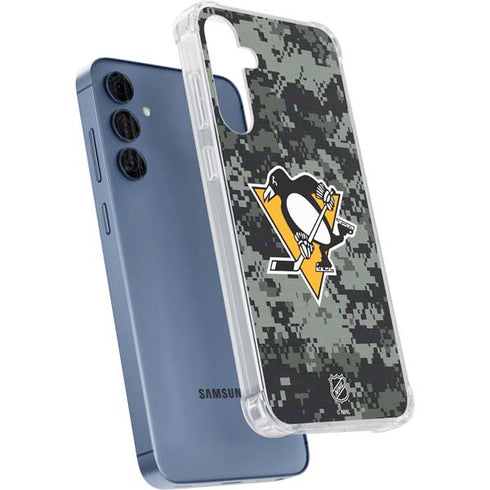 NHL Pittsburgh Penguins Camo Galaxy A55 5G Clear Case