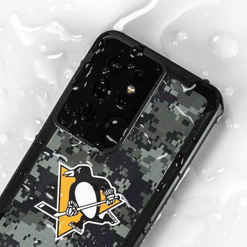 NHL Pittsburgh Penguins Camo Galaxy S24 Ultra Waterproof Case