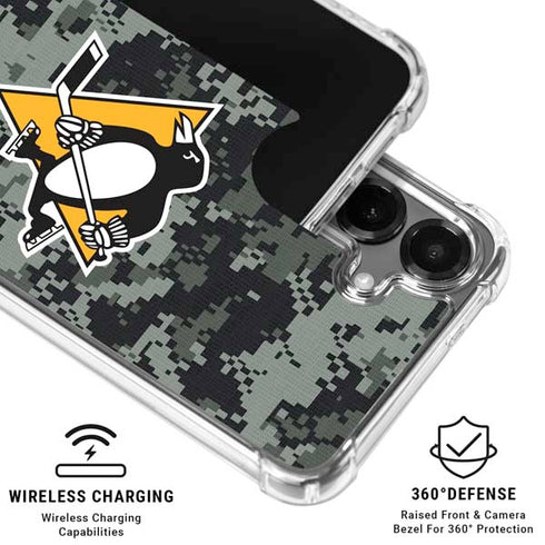 NHL Pittsburgh Penguins Camo Galaxy S26 Plus Clear Case