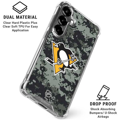 NHL Pittsburgh Penguins Camo Galaxy S26 Plus Clear Case
