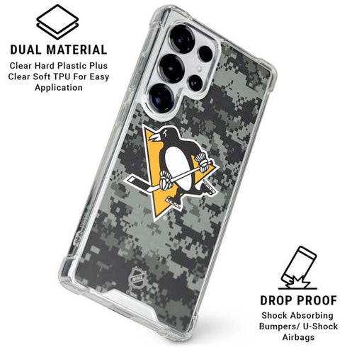 NHL Pittsburgh Penguins Camo Galaxy S26 Ultra Clear Case