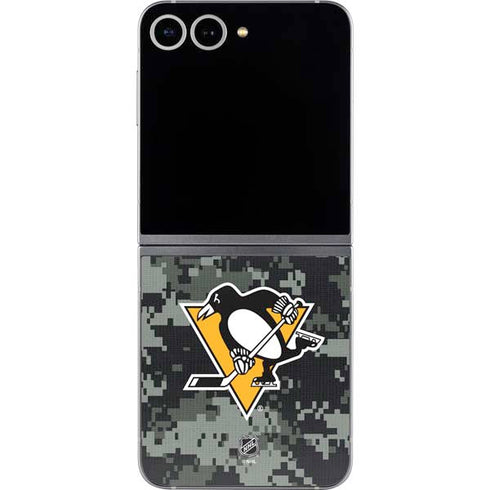 NHL Pittsburgh Penguins Camo Galaxy Z Flip6 Skin