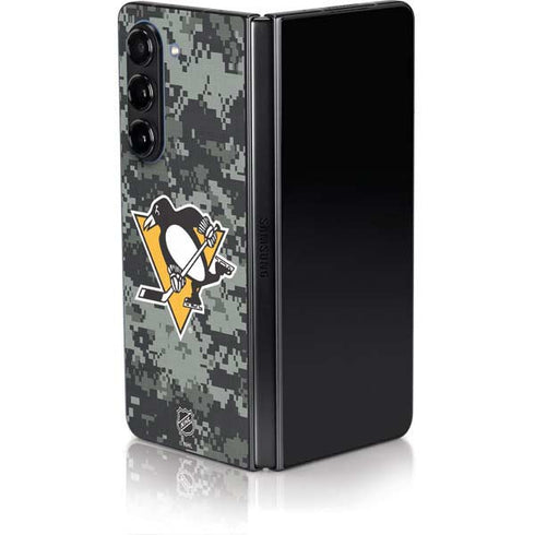 NHL Pittsburgh Penguins Camo Galaxy Z Fold5 5G Skin