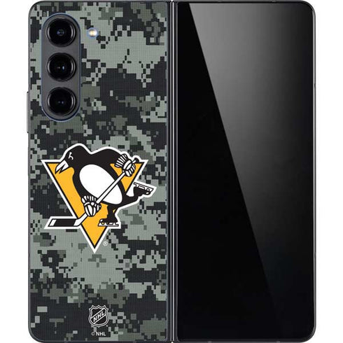 NHL Pittsburgh Penguins Camo Galaxy Z Fold5 5G Skin